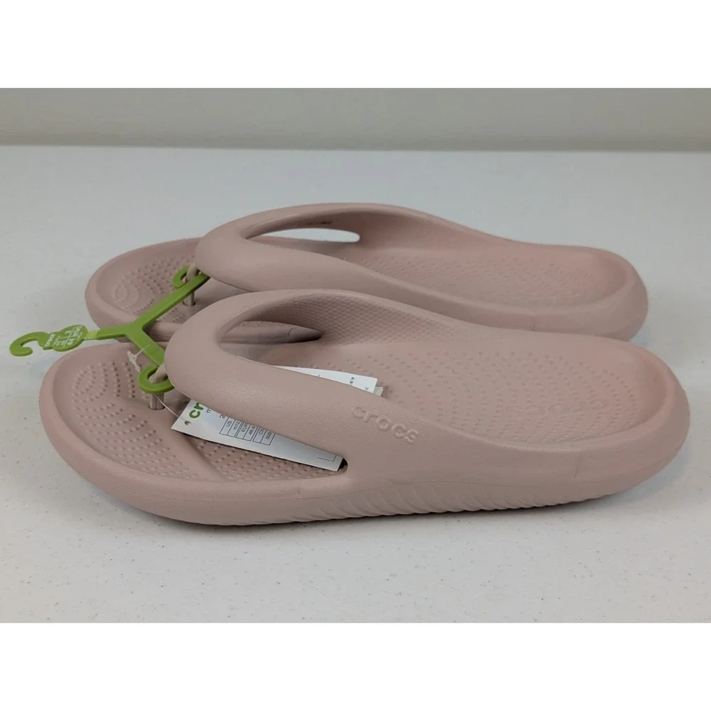 Crocs Mellow Recovery Flip Flops Men's 12 Pink Clay Argyle Rose New Tags